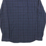 TOMMY HILFIGER Mens Blue Check Shirt M Button-Down Collar Cotton Blend Long
