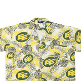 IFZON Mens Yellow & Green Pattern Short Sleeve Shirt XL Cotton Blend Casual