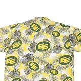 IFZON Mens Yellow & Green Pattern Short Sleeve Shirt XL Cotton Blend Casual