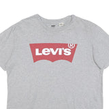 LEVI'S Mens Grey L T-Shirt Short Sleeve Crew Neck Cotton Blend Logo Print