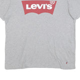 LEVI'S Mens Grey L T-Shirt Short Sleeve Crew Neck Cotton Blend Logo Print