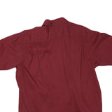 WRANGLER Mens Red Short Sleeve Cotton Blend Shirt L Casual Button Pocket