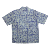 JAVA LAVA Mens Blue Patterned Shirt L Cotton Short Sleeve Casual Stylish