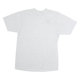 Mens White & Light Grey Graphic Cotton T-Shirt M Short Sleeve Crew Neck Casual