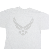 Mens White & Light Grey Graphic Cotton T-Shirt M Short Sleeve Crew Neck Casual