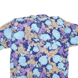 FIFTEEN Mens Blue & Purple Abstract Print Shirt S Viscose Short Sleeve Casual