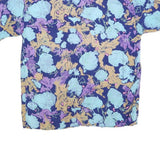 FIFTEEN Mens Blue & Purple Abstract Print Shirt S Viscose Short Sleeve Casual