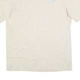 CHAMPION Mens Cream & Blue Graphic T-Shirt L Short Sleeve Crew Neck Cotton Blend