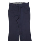 Wool Womens Navy Regular Fit Straight Leg Trousers W34 L34 Smart Workwear