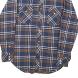 PACICO Mens Blue & Brown Check Shirt M Cotton Casual Long Sleeve Buttons