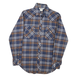 PACICO Mens Blue & Brown Check Shirt M Cotton Casual Long Sleeve Buttons