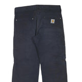 CARHARTT Mens Cotton Blend Navy Blue Regular Straight Trousers W36 L28 Workwear