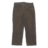 CARHARTT Mens Cotton Brown Regular Straight Trousers W33 L29 Zip Closure Casual