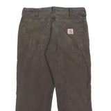 CARHARTT Mens Cotton Brown Regular Straight Trousers W33 L29 Zip Closure Casual