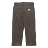 CARHARTT Mens Cotton Brown Regular Straight Trousers W33 L29 Zip Closure Casual
