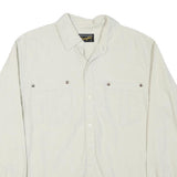 WRANGLER Mens Cream & White Shirt L Long Sleeve Button Front Two Pockets