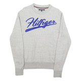 TOMMY HILFIGER Mens Grey Sweatshirt Crew Neck M Cotton Blend Pullover Casual