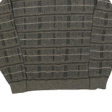 GEOFFEREY BEENE Mens Grey Patterned Jumper Crew Neck Basic Knit L Acrylic