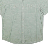 WOOLRICH Mens Green Short Sleeve Cotton Blend Shirt L Casual Classic Fit