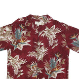 ISLAND SHORES Mens Red Tropical Print Rayon Shirt XL Summer Beach Holiday