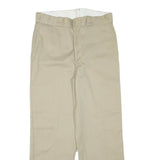 DICKIES Mens Regular Fit Beige Cotton Blend Trousers W32 L29 Classic Zip Closure