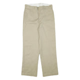 DICKIES Mens Regular Fit Beige Cotton Blend Trousers W32 L29 Classic Zip Closure