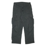 CARHARTT Mens Cotton Blend Black Relaxed Cargo Trousers W33 L29 Workwear Utility