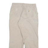 CARHARTT Mens Cotton Blend Beige Relaxed Straight Trousers W33 L30 Workwear