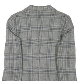 SQUARE DEAL Mens Grey Check Wool Blend Tailored Jacket S Woven Button Closure