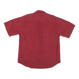 CARHARTT Mens Red Short Sleeve Cotton Blend Shirt L Casual Workwear Button