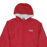 MV SPORT Mens Red Edgewood College Hooded Jacket L Polyester Blend Zip Plain