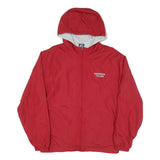 MV SPORT Mens Red Edgewood College Hooded Jacket L Polyester Blend Zip Plain