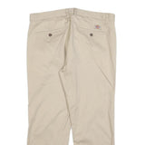DICKIES Mens Regular Fit Beige Cotton Blend Trousers W36 L26 Workwear Classic