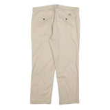 DICKIES Mens Regular Fit Beige Cotton Blend Trousers W36 L26 Workwear Classic