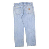CARHARTT Mens Regular Fit Light Blue Denim Jeans W36 L30 Zip Cotton Blend