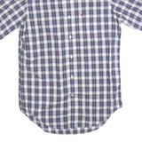 NAUTICA Mens Blue & White Check Shirt XS Classic Fit Button-Down Collar Short