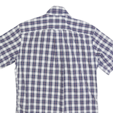 NAUTICA Mens Blue & White Check Shirt XS Classic Fit Button-Down Collar Short