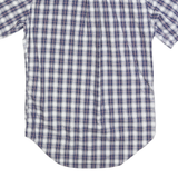NAUTICA Mens Blue & White Check Shirt XS Classic Fit Button-Down Collar Short