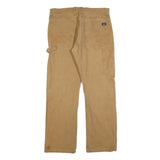 DICKIES Mens Regular Fit Beige Cotton Blend Zip Closure Trousers W34 L32 Utility