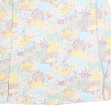 Womens Pastel Blue Yellow Purple Floral Print Shirt M Lightweight Stylish
