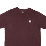 CARHARTT Mens Maroon Pocket T-Shirt L Short Sleeve Crew Neck Cotton Blend