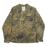 WAHLER Womens Green & Brown Camouflage Zip Jacket S Cotton Blend Casual Outdoor