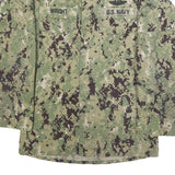 M&M MANUFACTURING Mens Green Digital Camo Military Jacket S Cotton Blend Button