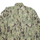 M&M MANUFACTURING Mens Green Digital Camo Military Jacket S Cotton Blend Button