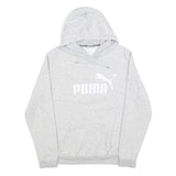 PUMA Womens Grey Hoodie UK 14 Cotton Blend Pullover Casual Sportswear