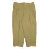 FREY Mens Polyester Blend Beige Relaxed Straight Trousers W36 L28 Zip Closure