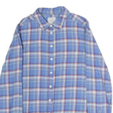 FAT FACE Womens Blue Check Shirt UK 10 Long Sleeve Cotton Casual Blouse