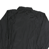 AUBURN Mens Black Nylon Coach Jacket L Button Closure Plain Casual Outerwear