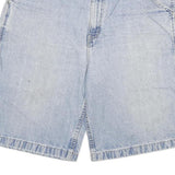Mens Light Blue Carpenter Denim Casual Shorts 2XL W33 Loose Fit Cotton Blend