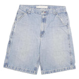 Mens Light Blue Carpenter Denim Casual Shorts 2XL W33 Loose Fit Cotton Blend
